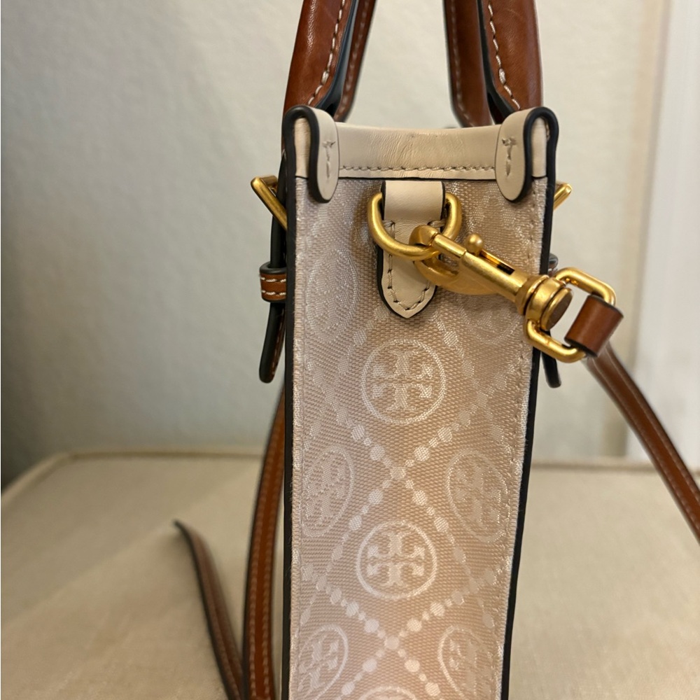Tory Burch Cream and Brown Mini Bag - Picture 2 of 6